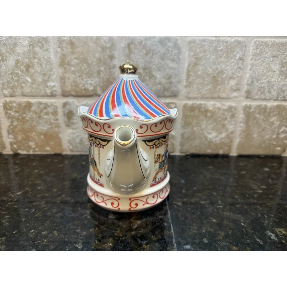 Vintage Sadler Edwardian Windsor Band Carousel Circus Teapot Made In England